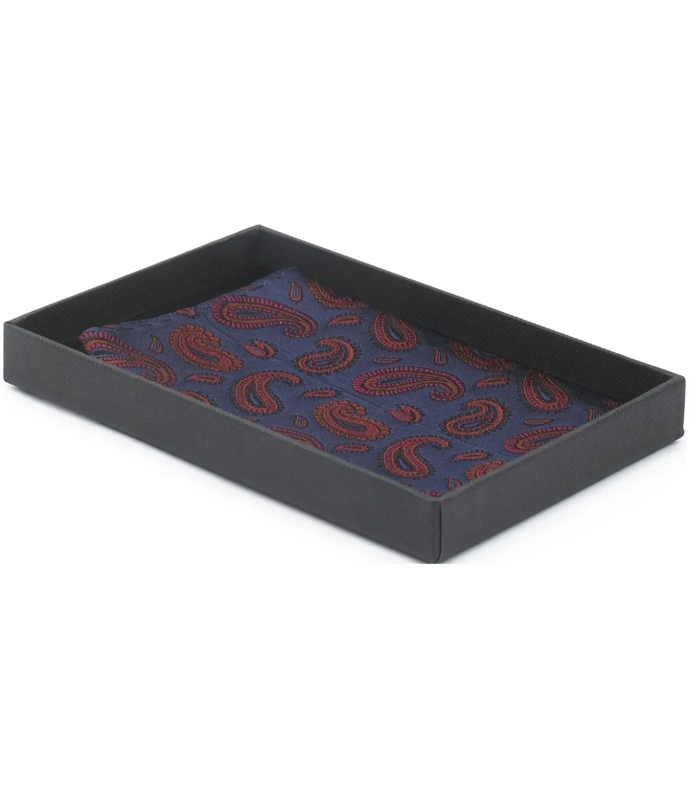 Zijde Pochet Paisley Navy