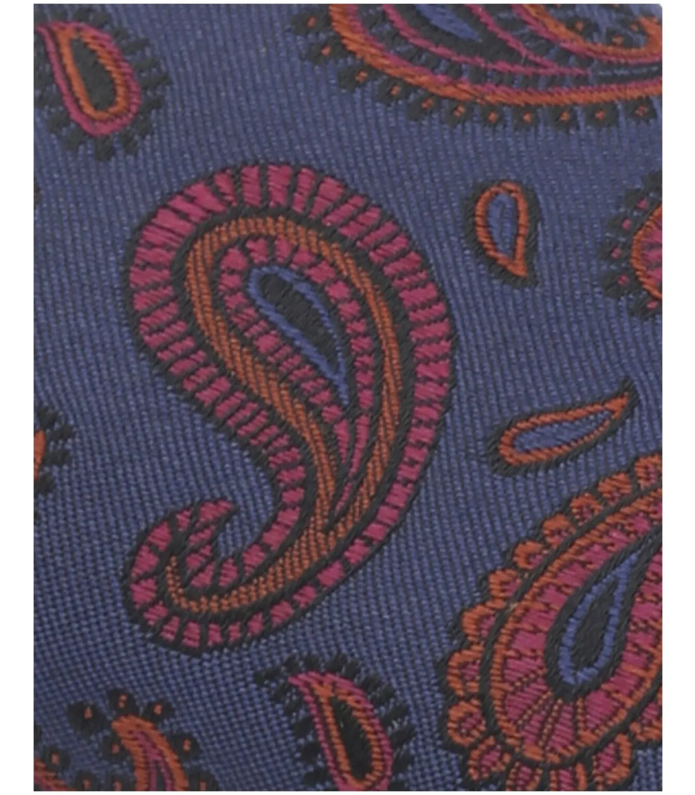 Zijde Pochet Paisley Navy