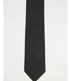 Zijden das slimline zwart wit gestreept