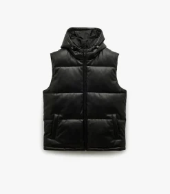 Zwarte Heren Bodywarmer met Capuchon en Zakdetails