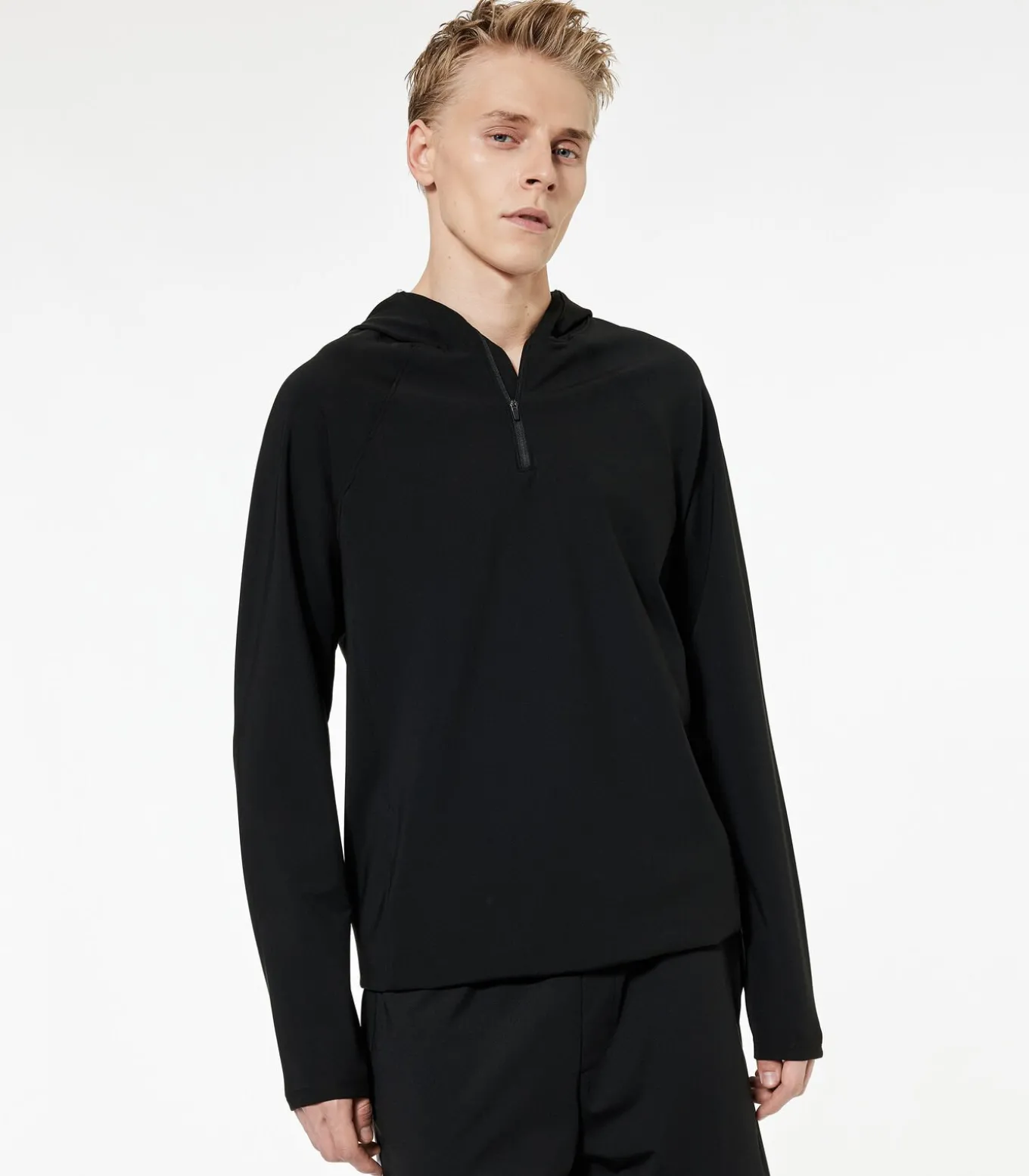 Zwarte Sport Hoodie Lange Mouwen